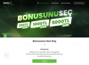 Bets10 5000 TL bonus